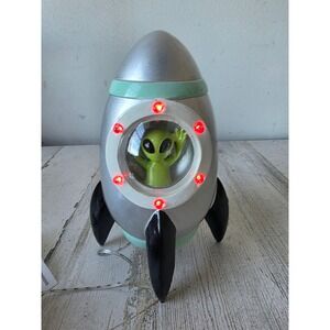 Lab no 10.31 alien UFO rocket statue figurine light up Halloween decor cute